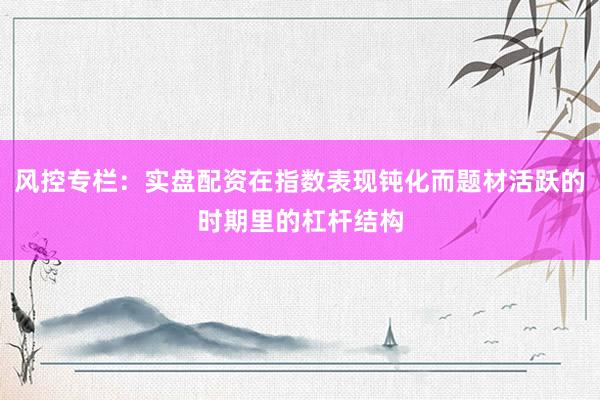 风控专栏：实盘配资在指数表现钝化而题材活跃的时期里的杠杆结构