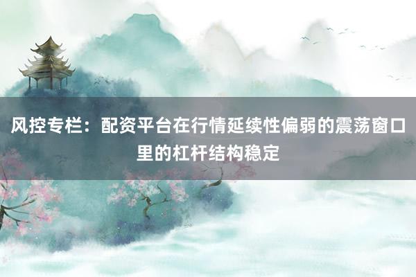 风控专栏：配资平台在行情延续性偏弱的震荡窗口里的杠杆结构稳定