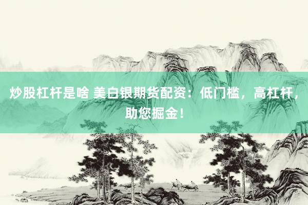 炒股杠杆是啥 美白银期货配资：低门槛，高杠杆，助您掘金！