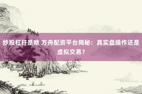 炒股杠杆是啥 方舟配资平台揭秘：真实盘操作还是虚拟交易？